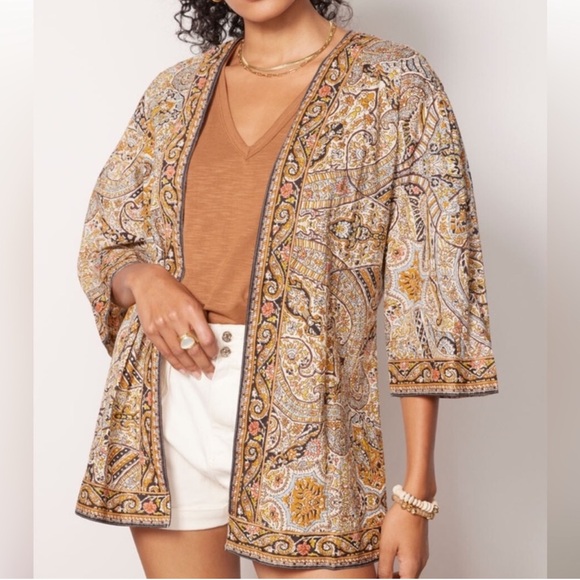 Cleobella Tops - Cleobella Kaleidoscope Paisley Wrap / Kimono – Size S (XS/S) NWT Boho Cover‑Up